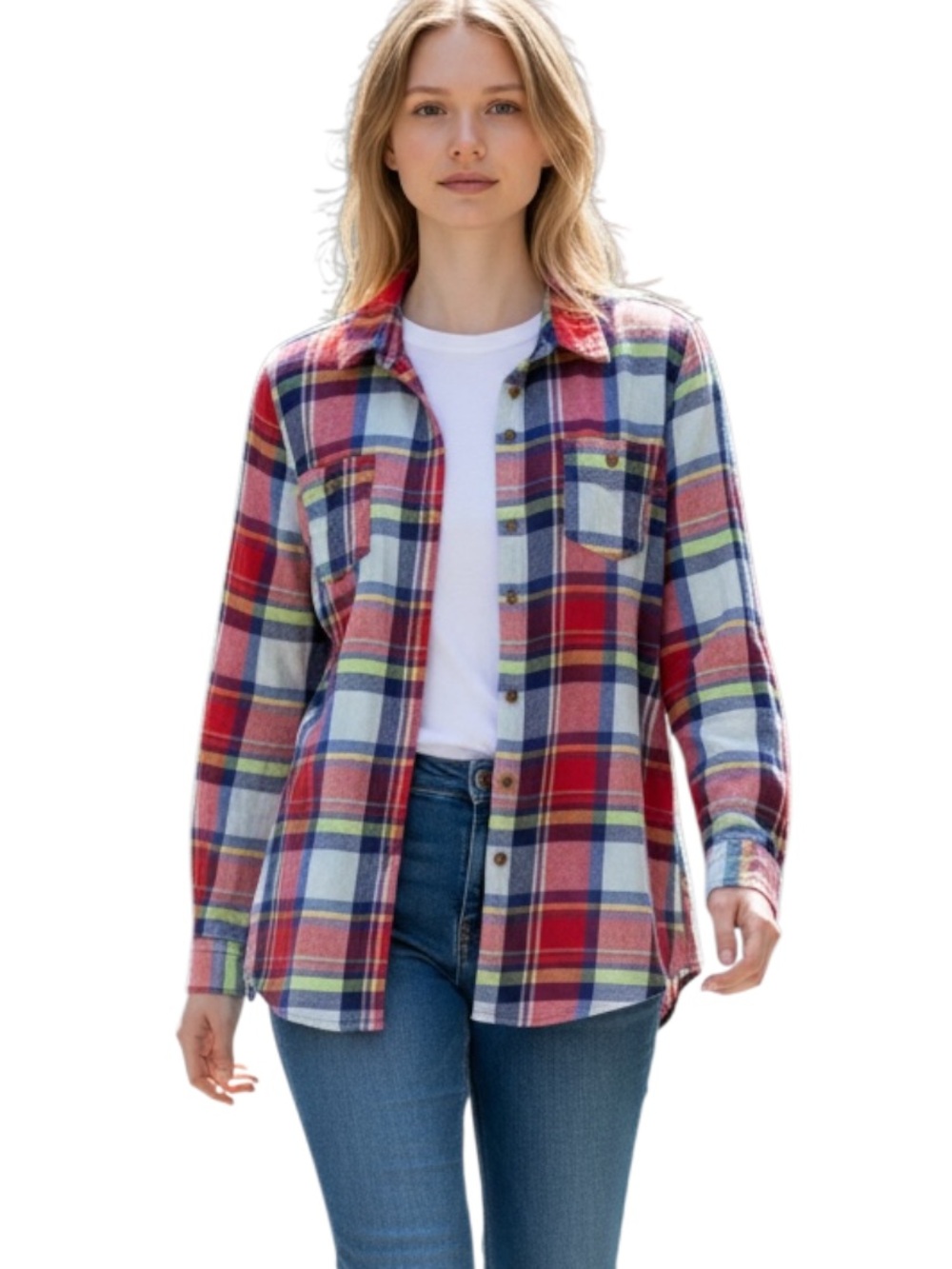 Mossimo Supply Co. Vibrant Plaid Button Down Shirt